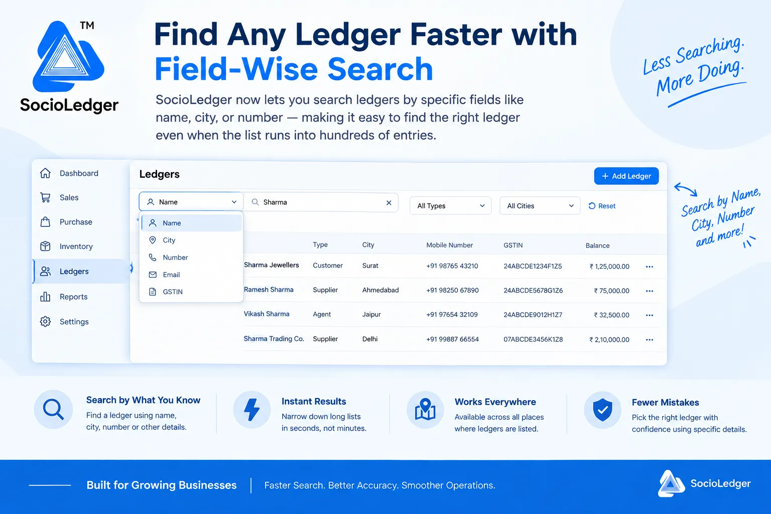Find Any Ledger Faster with Field-Wise Search