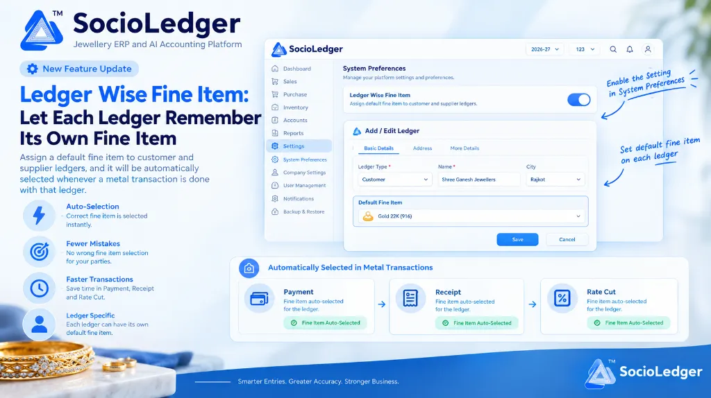 Ledger Wise Fine Item: Let Each Ledger Remember Its Own Fine Item